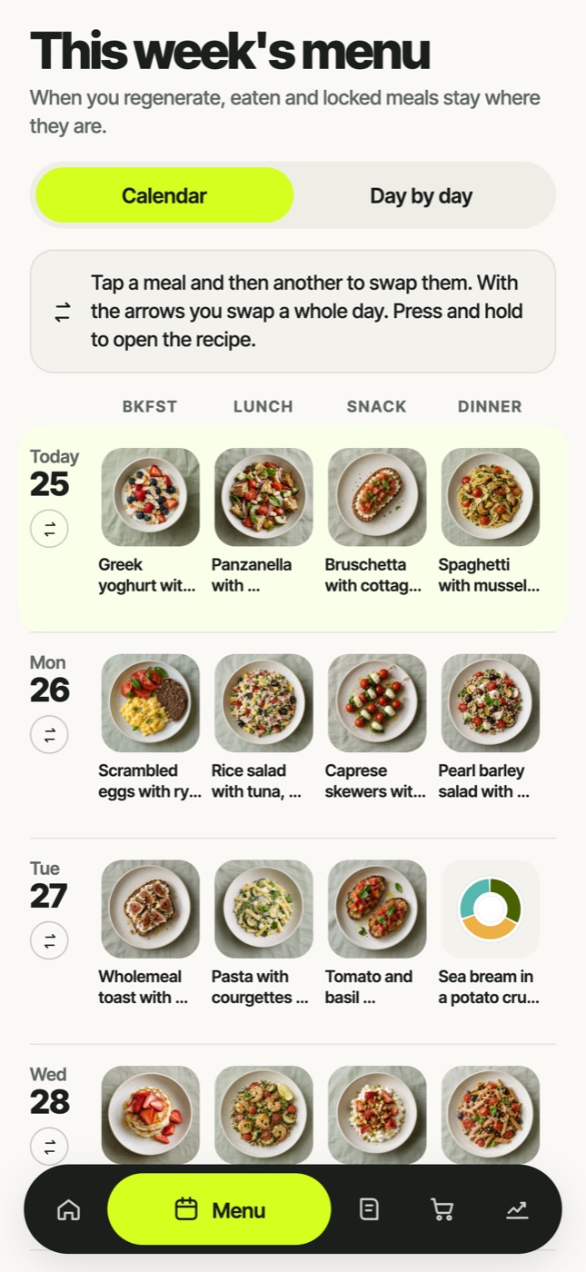 The menu plans itself
