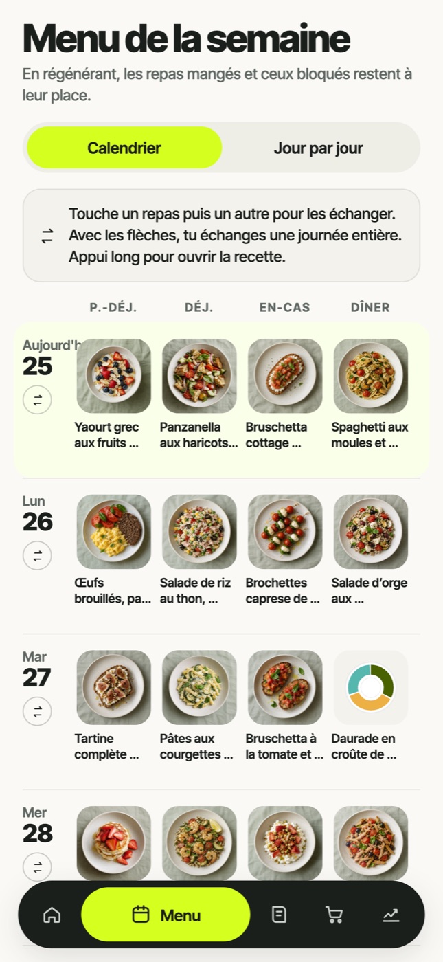 Le menu se planifie tout seul